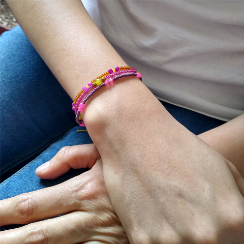 Pulsera triple chaquira